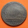 INGLATERRA 1/2 PENIQUE 1794 CAZADOR DE BALLENAS MIDDLESEX Fowler's Whale Fishery MONEDA DE COBRE TOKEN Halfpenny