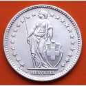SUIZA 2 FRANCOS 1959 B GUILLERMO TELL y ESCUDO KM.25 MONEDA DE PLATA PLATA SC- Switzerland 2 Francs silver coin 0, 26 ONZ