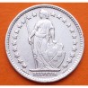 SUIZA 1/2 FRANCO 1920 B DAMA HELVETICA CON ESCUDO y LANZA KM.23 MONEDA DE PLATA MBC- Switzerland silver Half franc