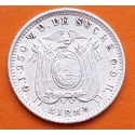 @ESCASA@ ECUADOR 1/2 DINERO DE SUCRE 1915 JOSE DE SUCRE Ceca de BIRMMINGHAM KM.55.2 MONEDA DE PLATA MBC+ silver coin