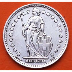SUIZA 1 FRANCO 1945 B DAMA y VALOR KM.24 MONEDA DE PLATA MBC + MUESCAS Oucpación Nazi III REICH WWII Switzerland