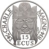 FRANCIA 100 FRANCOS 1990 CARLOMAGNO KM.989 PLATA PROOF + CERTIFICADO France 15 Ecus 1990