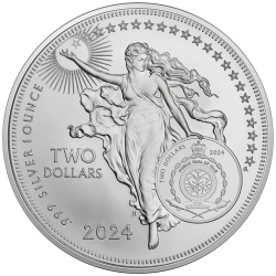. 1 aaacoin @15/MARZO Envío@ NIUE 2 DOLARES 2024 JOHANNES GUTENBERG Serie ICONS OF INSPIRATION 8ª MONEDA DE PLATA OZ ONZA