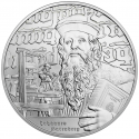 . 1 aaacoin NIUE 2 DOLARES 2024 JOHANNES GUTENBERG Serie ICONS OF INSPIRATION 8ª MONEDA DE PLATA OZ ONZA