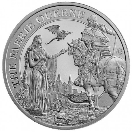 . 1 aaacoin SANTA HELENA 1 LIBRA 2023 PRINCESA DRAGÓN CABALLERO UNA and THE LION 2ª MONEDA DE PLATA ONZA Oz The Faerie Queene
