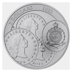 . 1 aaacoin @RARA@ NIUE 2 DOLARES 2023 THALER y 1 DOLAR 1894 MONEDA DE PLATA Ceca Ceska Czech ONZA OZ