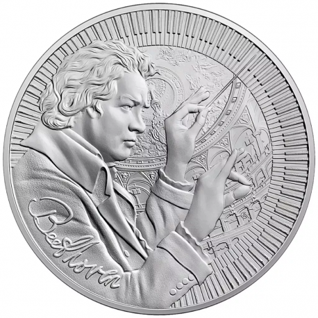 . 1 aaacoin NIUE 2 DOLARES 2024 LUDWIG VAN BEETHOVEN Músico ICONS OF INSPIRATION 9ª MONEDA DE PLATA OZ ONZA cápsula