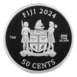 . 1 aaacoin @Tirada 5.000@ ISLAS FIJI 50 CENTAVOS 2024 POPEYE Famoso dibujo animado MONEDA DE PLATA PROOFLIKE capsula FIDJI