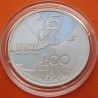 FRANCIA 100 FRANCOS 1994 EUROTUNEL KM.1060 MONEDA DE PLATA PROOF France 15 Ecus ESTUCHE y CERTIFICADO