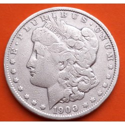 ESTADOS UNIDOS 1 DOLAR 1900 O MORGAN KM.110 MONEDA DE PLATA MUY CIRCULADA USA Silver $1 Dollar Coin R/5