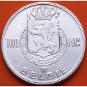 BELGICA 100 FRANCOS 1951 DINASTIAS DE 4 REYES Leyenda BELGIE KM.139 MONEDA PLATA MBC+ Belgium 100 Francs 1/2 ONZA