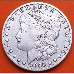 ESTADOS UNIDOS 1 DOLAR 1886 O MORGAN KM.110 MONEDA DE PLATA MBC USA Silver $1 Dollar Coin R/4
