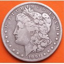 ESTADOS UNIDOS 1 DOLAR 1891 MORGAN KM.110 MONEDA DE PLATA MUY CIRCULADA USA silver $1 Dollar R/5
