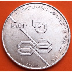 PORTUGAL 1000 ESCUDOS 1997 II CENTENARIO DEL CREDITO PUBLICO KM.703 MONEDA DE PLATA MUY CIRCULADA