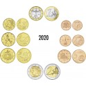@ESCASA@ ITALIA MONEDAS EURO 2020 SC 1+2+5+10+20+50 Centimos + 1 EURO + 2 EUROS 2020 SERIE TIRA Italy Italien