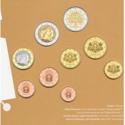 LETONIA CARTERA OFICIAL EUROS 2022 + 2 EUROS 2022 CULTURA FINANCIERA Tirada 7.000 uds SC 1+2+5+10+20+50 Cts. 1€ 2€ LATVIJA