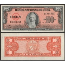 CUBA 100 PESOS 1959 AGUILERA LIDER COMUNISTA Serie B...A Pick 93A BILLETE SC Caribe