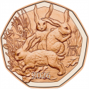 . @2/MARZO Envío@ AUSTRIA 5 EUROS 2026 CONEJOS Serie PASCUA MONEDA DE COBRE SC Osterreich