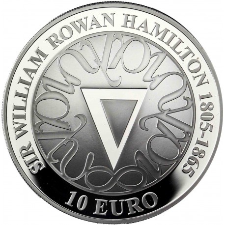 IRLANDA 10 EUROS 2005 SIR WILLIAM ROWAN HAMILTON KM.44 MONEDA DE PLATA PROOF Ireland Eire silver coin 0,85 ONZAS
