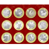 . @12 MONEDAS - JUEGO COMPLETO@ CHINA 10 YUAN 2015 2016....2023 2024 2025 Serie LUNAR ZODIACO BIMETALICA SC