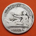 ESPAÑA Gobierno Provisional 1 PESETA 1869 SNM DAMA SENTADA KM.652 MONEDA DE PLATA MUY CIRCULADA Spain R/3