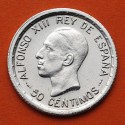 . @ÚLTIMA MONEDA DEL REY ALFONSO XIII@ ESPAÑA 50 CENTIMOS 1926 PCS ESCUDO KM.741 MONEDA DE PLATA EBC/SC- Spain R/4