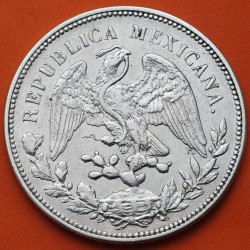 . @PRECIOSA@ MEXICO 1 PESO 1908 Mo GV Ceca de MEXICO GORRO FRIGIO y AGUILA KM.409.2 MONEDA DE PLATA silver coin