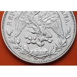 . @PRECIOSA@ MEXICO 1 PESO 1908 Mo GV Ceca de MEXICO GORRO FRIGIO y AGUILA KM.409.2 MONEDA DE PLATA silver coin