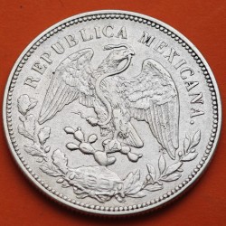 . @PRECIOSA@ MEXICO 1 PESO 1908 Mo GV Ceca de MEXICO GORRO FRIGIO y AGUILA KM.409.2 MONEDA DE PLATA silver coin