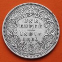 . @ESCASO Tipo VICTORIA EMPERATRIZ en vez de REINA@ INDIA 1 RUPIA 1880 MONEDA DE PLATA KM.492 British 1 Rupee silver