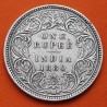 . @ESCASO Tipo VICTORIA EMPERATRIZ en vez de REINA@ INDIA 1 RUPIA 1880 MONEDA DE PLATA KM.492 British 1 Rupee silver