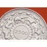 @RARA@ SRI LANKA 5 RUPIAS 1957 ELEFANTES 2500 AÑOS DEL BUDISMO KM.126 MONEDA DE PLATA EBC Ceylon 5 Rupees