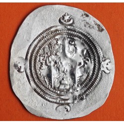 . **100% ORIGINAL** ANTIGUA GRECIA 591 - 628 ac IMPERIO SASANIDA DRACMA de PLATA Emperador KHUSRO II