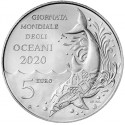 SAN MARINO 5 EUROS 2020 DELFÍN - AÑO INTERNACIONAL DE LOS OCEÁNOS MONEDA DE PLATA SC 18 grs Ley 925 ESCASA 0,53 ONZAS