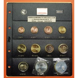 ESPAÑA MONEDAS EURO 2011 SC 1+2+5+10+20+50 Céntimos 1€ + 2 EUROS 2011 + 2€ ALHAMBRA + 20 EUROS 2010 y 2011 PLATA + HOJA DE PARDO