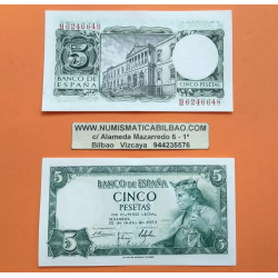 ESPAÑA 5 PESETAS 1954 REY ALFONSO X EL SABIO Serie N Pick 146 BILLETE PLANCHA SIN CIRCULAR SC Spain