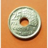 @ERROR CANTO ANCHO@ ESPAÑA 25 PESETAS 1996 LETRAS PEGADAS AL CANTO MONEDA DE LATON SC