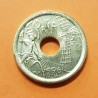 @ERROR CANTO ANCHO@ ESPAÑA 25 PESETAS 1996 LETRAS PEGADAS AL CANTO MONEDA DE LATON SC