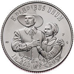 . @5/MARZO Envío@ ESTADOS UNIDOS 25 CENTAVOS 2026 P MAYFLOWER COMPACT BARCO 1776 ANNIVERSARY Quarter 1ª MONEDA DE NICKEL