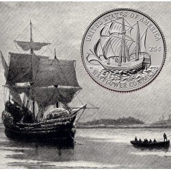 . @5/MARZO Envío@ ESTADOS UNIDOS 25 CENTAVOS 2026 P MAYFLOWER COMPACT BARCO 1776 ANNIVERSARY Quarter 1ª MONEDA DE NICKEL