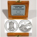 LUXEMBURGO 20 ECU 1992 REY CHALES y PUENTE KM.X.22 MONEDA DE PLATA PROOF ESTUCHE y CERTIFICADO