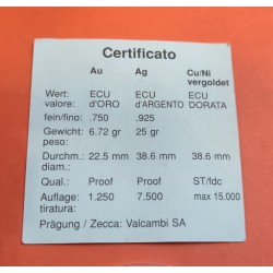 ITALIA ECU 1992 BANCO CENTRAL 35 AÑOS TRATADO DE ROMA MONEDA DE PLATA PROOF Tirada 7500 ESTUCHE y CERTIFICADO