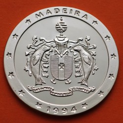 PORTUGAL 100 ESCUDOS 1989 MADEIRA PORTO SANTO 1419 1420 NAO PORTUGUESA KM.647 MONEDA DE PLATA SC