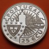 @RARA@ PORTUGAL 25 ECU 1991 ENRIQUE EL NAVEGANTE y CARABELA MONEDA DE PLATA PROOF ESTUCHE y CERTIFICADO Henrique O Navegador