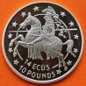 GIBRALTAR 14 ECUS 1991 CABALLERO MEDIEVAL A IZQUIERDA KM.87 MONEDA DE PLATA PROOF Gibraltar 10 Libras 1991