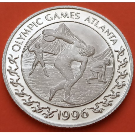 @Tirada 200 uds.@ GRECIA 20 EURO 1996 BARCO ANTIGUO LANZADOR DE DISCO OLIMPIADA DE ATLANTA MONEDA DE PLATA PROOF Greece