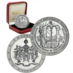 @RARA@ MADEIRA 21 ECUS 1994 AUTONOMÍA 20 ANIV. KM.X.12 MONEDA DE PLATA PROOF Ex Colonia PORTUGAL