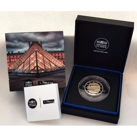 . 1 aaaaaacoin @PROOF - ESTUCHE@ FRANCIA 2 EUROS 2025 MUSEO DEL LOUVRE 1ª MONEDA CONMEMORATIVA France
