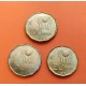 3 monedas x ARGENTINA 20 PESOS + 50 PESOS + 100 PESOS 1978 MUNDIAL DE FUTBOL 78 LATON SC