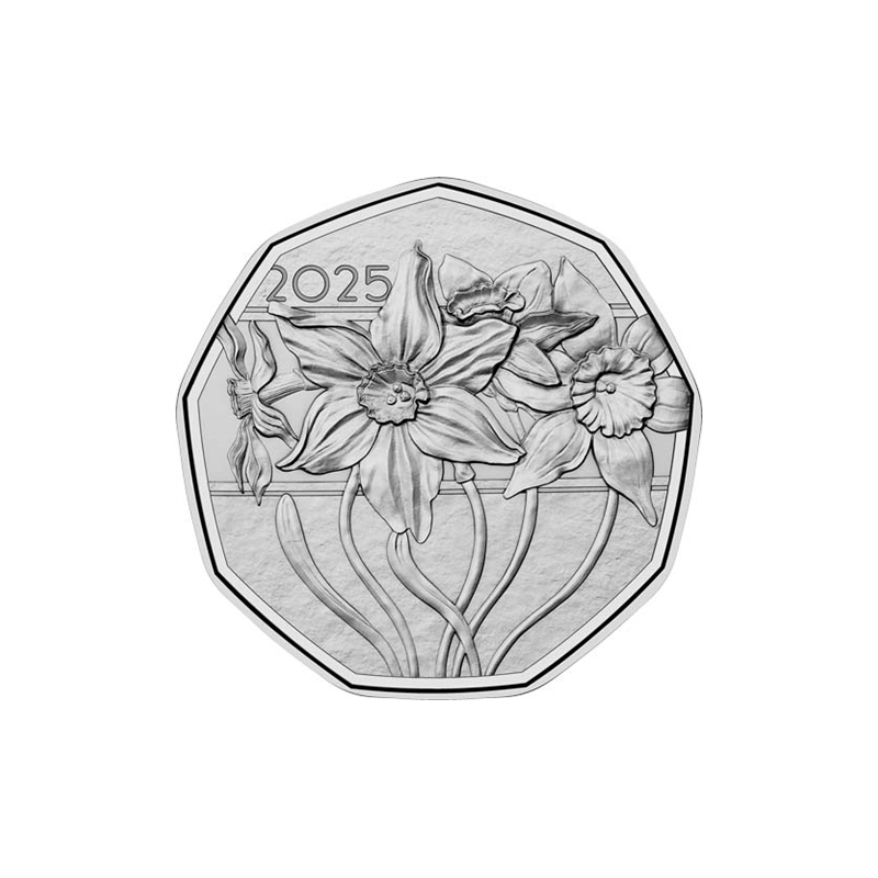 . 1 aaaaaaacoin AUSTRIA 5 EUROS 2025 FLOR DE NARCISO Serie MONEDA DE PASCUA PLATA BLISTER SC Osterreich